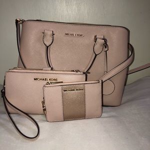 Michael Kors satchel and wristlet.